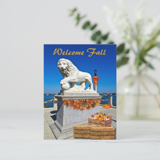 Welkom Herfst Coastal St Augustine Florida Briefkaart (Staand voorkant)