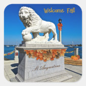 Welkom Herfst Coastal St Augustine Florida Vierkante Sticker (Voorkant)