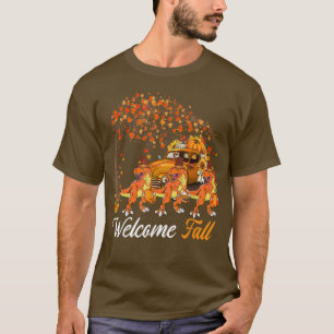 Welkom herfst drie TRe Dinosaurs pompoenen ophaals T-shirt