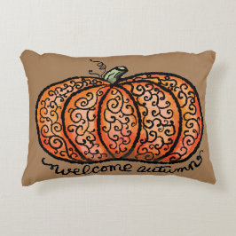 Welkom Herfst filigraan pompoen Accent Kussen