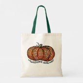 Welkom Herfst filigraan pompoen Tote Bag (Achterkant)