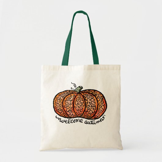 Welkom Herfst filigraan pompoen Tote Bag (Voorkant)