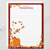 Welkom herfst - gevoerd papier blad (Voorkant / Achterkant)