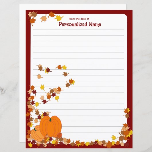 Welkom herfst - gevoerd papier blad (Voorkant / Achterkant)