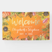 Welkom herfst herfst Maple Leaves Pumpkins Spandoek (Horizontaal)
