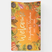 Welkom herfst herfst Maple Leaves Pumpkins Spandoek (Verticaal)