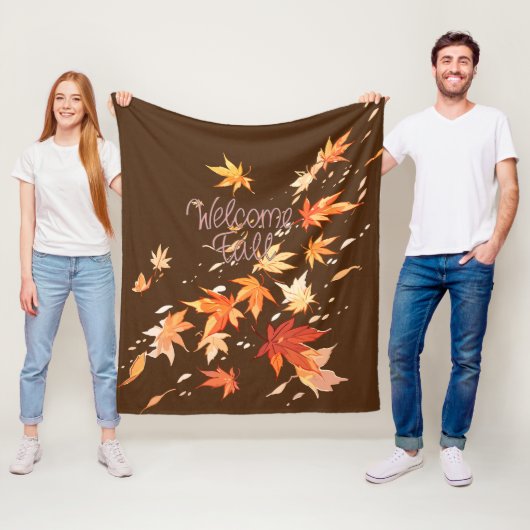 Welkom Herfst, Herfstbladeren Fleece Deken (In situ)
