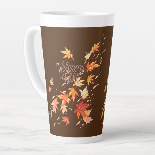 Welkom Herfst, Herfstbladeren Latte Mok (Linkerhoek)