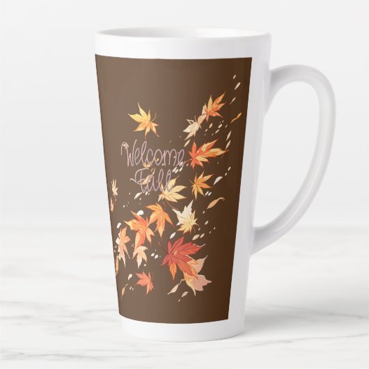 Welkom Herfst, Herfstbladeren Latte Mok (Rechts)