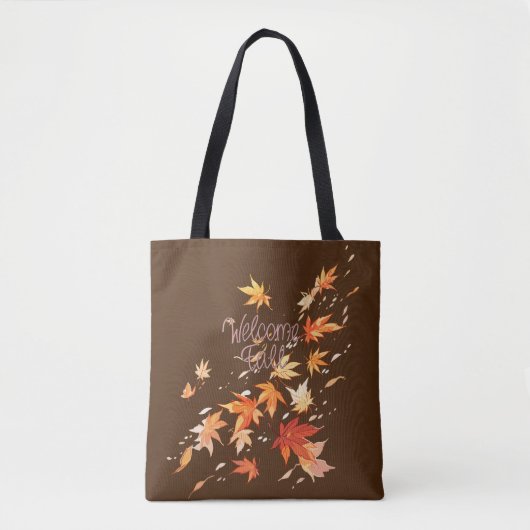 Welkom Herfst, Herfstbladeren Tote Bag (Voorkant)