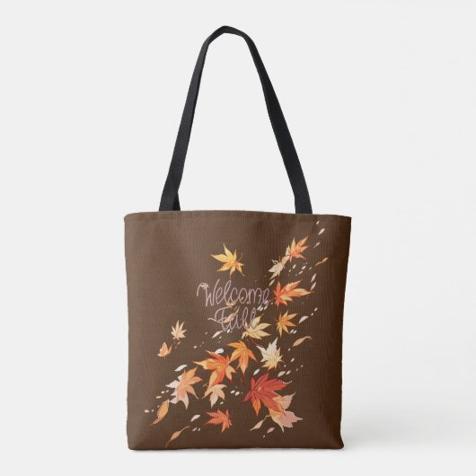 Welkom Herfst, Herfstbladeren Tote Bag (Achterkant)