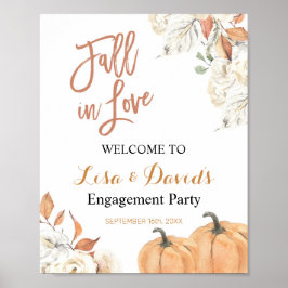 Welkom herfst in Love Engagement Party Poster