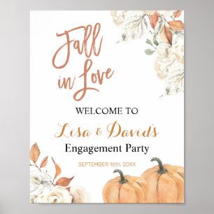 Welkom herfst in Love Engagement Party Poster