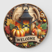 Welkom Herfst Lantaarn Grote Klok (Voorkant)