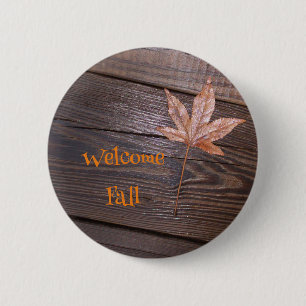Welkom Herfst Leaf Button