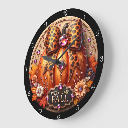 Welkom Herfst Leopard Pumpkin Grote Klok (Hoek)