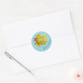 Welkom Herfst Maple Leaf Waterverf Blauw Ronde Sticker (Envelop)