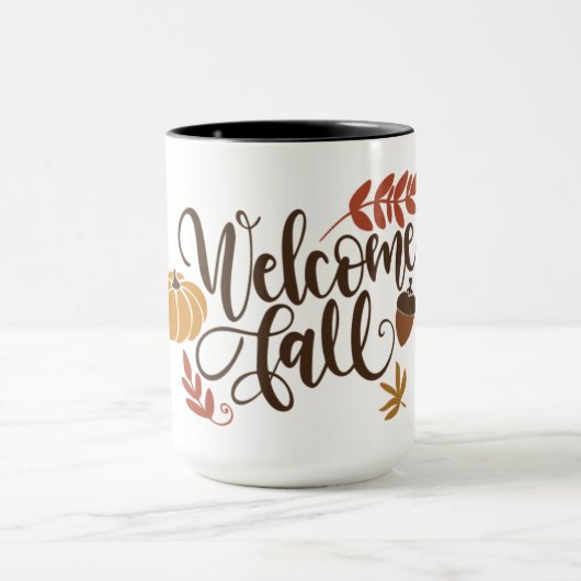 Welkom Herfst met pompoen, bladeren en zuren Mok (Midden)