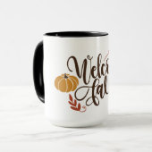 Welkom Herfst met pompoen, bladeren en zuren Mok (Voorkant links)