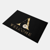 WELKOM Herfst Monogram A met pomkin Doormat Deurmat (Schuin)
