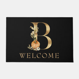 WELKOM Herfst Monogram B met pomkin Doormat Deurmat