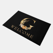 WELKOM Herfst Monogram G met pomkin Doormat Deurmat (Schuin)