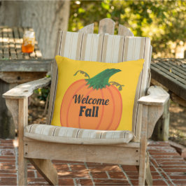 Welkom Herfst Oranje Pompoen Familie NAAM Buitenkussen