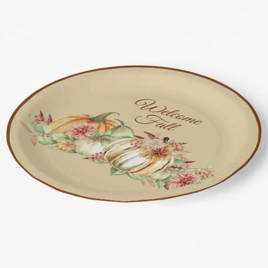 Welkom Herfst  Papieren Bordje (Gekanteld)