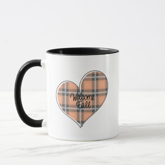 Welkom Herfst Plaid Heart Mok (Links)