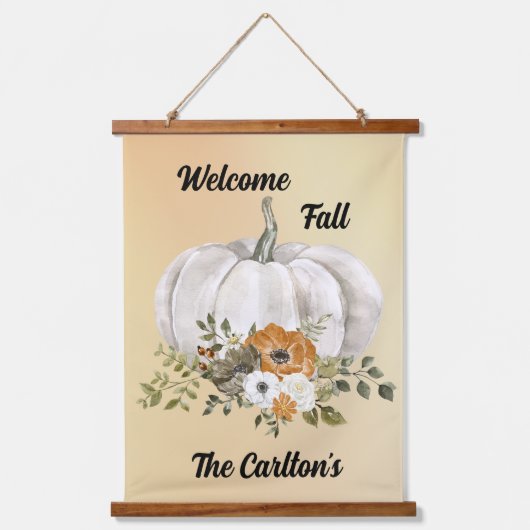 Welkom Herfst Pompoen Tapestry Hangend Wandkleed (Voorkant)