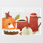 Welkom Herfst, pompoenkoffie en piemelen Raamsticker (Vel)