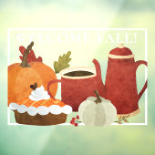 Welkom Herfst, pompoenkoffie en piemelen Raamsticker (Vel 3)