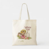 Welkom Herfst Roze Witte Pompoenen Tote Bag (Achterkant)