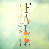 Welkom Herfst Seizoen Bladeren Pompoen Bloem Zakel Raamsticker (Vel 3)