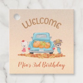 WELKOM Herfst Thema Beren Truck Pompoenen Bladeren Bedankjes Labels