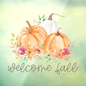 Welkom Herfst Waterverf Pompoenen © GraphicLoveSho Raamsticker (Vel 3)