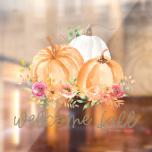 Welkom Herfst Waterverf Pompoenen © GraphicLoveSho Raamsticker (Vel 2)