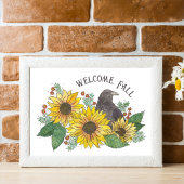 Welkom Herfst Zonnebloemen en Kraai Downloadbaar Poster