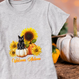 Welkom Herfst Zonnebloemen Pompoenen T-shirt