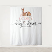 Welkom Herten Baby shower Roze Cloud Achtergrond Wandkleed (Voorkant)