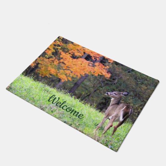 Welkom Herten in de herfst Deurmat (Schuin)