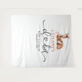 Welkom Hertenbaby Shower Roze Wolk Achtergrond Wandkleed (Voorkant (horizontaal))