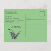 Welkom, het is een lentesbaby-meisje aankondigingskaart (Achterkant)