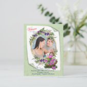 Welkom, het is een lentesbaby-meisje aankondigingskaart (Staand voorkant)