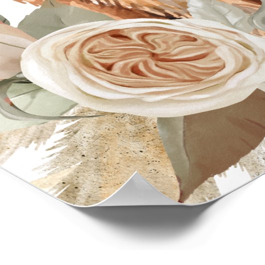 Welkom Highland Koe Calf Baby shower Boho Poster (Hoek)