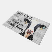 Welkom Holstein Koe Animal Family Boerderij Name Deurmat (Schuin)