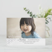 Welkom Home Adoptie Fotoaankondiging Kaart (Staand voorkant)