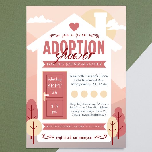 "Welkom Home" Adoptie Kind / Baby shower Kaart
