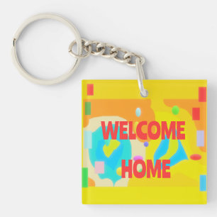 WELKOM HOME ART VAN SIXSOX BRITE KLEUREN MET LOGO SLEUTELHANGER