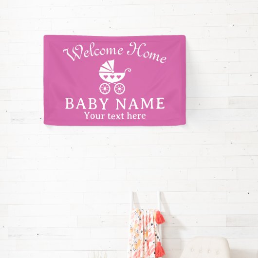 Welkom Home baby decoratiebanner Spandoek (Insitu)